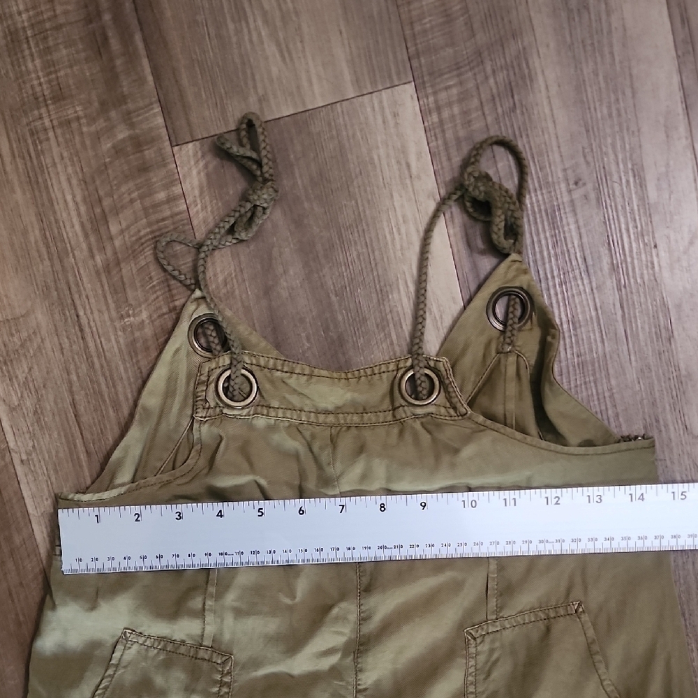 Hei Hei Anthropologie Linen Blend Wide Leg Jumpsuit Olive Green Small - Picture 15 of 16